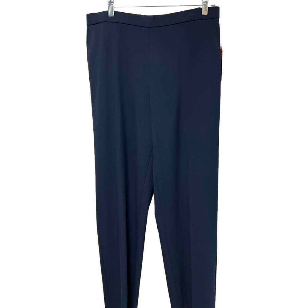 Briggs New York Comfort Waistband Navy Blue Pants Hidden Elastic Wpockets 14 NWT